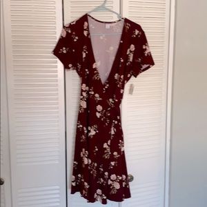 Old Navy Burgandy Wrap Dress